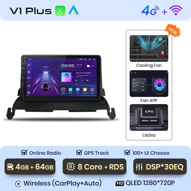 Junsun Wireless CarPlay Android Auto Radio For Dodge Journey 2009 2010 2011 2012 Car Intelligent Systems RDS BT WiFi 2 din