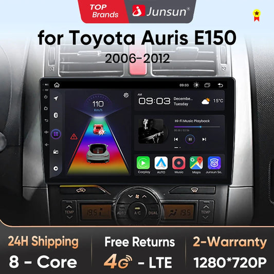 Junsun V1pro AI Stimme Android Auto Radio Für Toyota Auris E150 2006 -2012 Carplay Auto Multimedia GPS 2din autoradio 