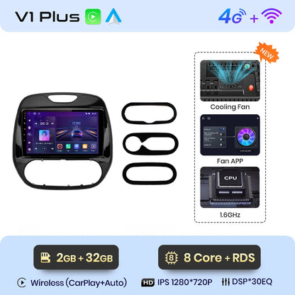 Junsun V1 AI Voice Wireless CarPlay Android Auto Radio For Renault Captur Kaptur 2016-2019 4G Car Multimedia GPS 2din autoradio