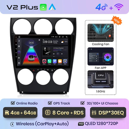 Junsun V1pro AI Voice Android Auto Radio for Mazda 6 2004-2015 Carplay 4G Car Multimedia GPS 2din autoradio