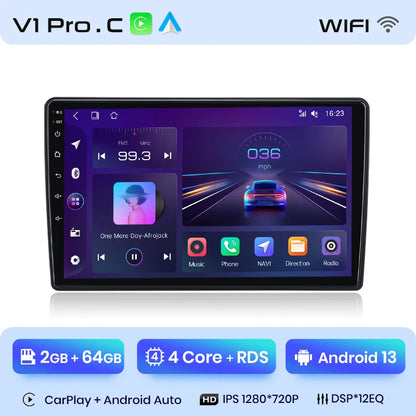 Junsun V1 Plus Autoradio für Skoda Fabia 2 2007–2014, kabelloses CarPlay Android Auto, intelligente Autosysteme, keine 2-Din-DVD 