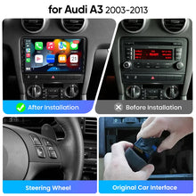 Junsun eSIM Android 14 Wireless CarPlay Android Auto Radio For Audi A3 8P 2003-2012 Autoradio Stereo 2din Head Unit accessories