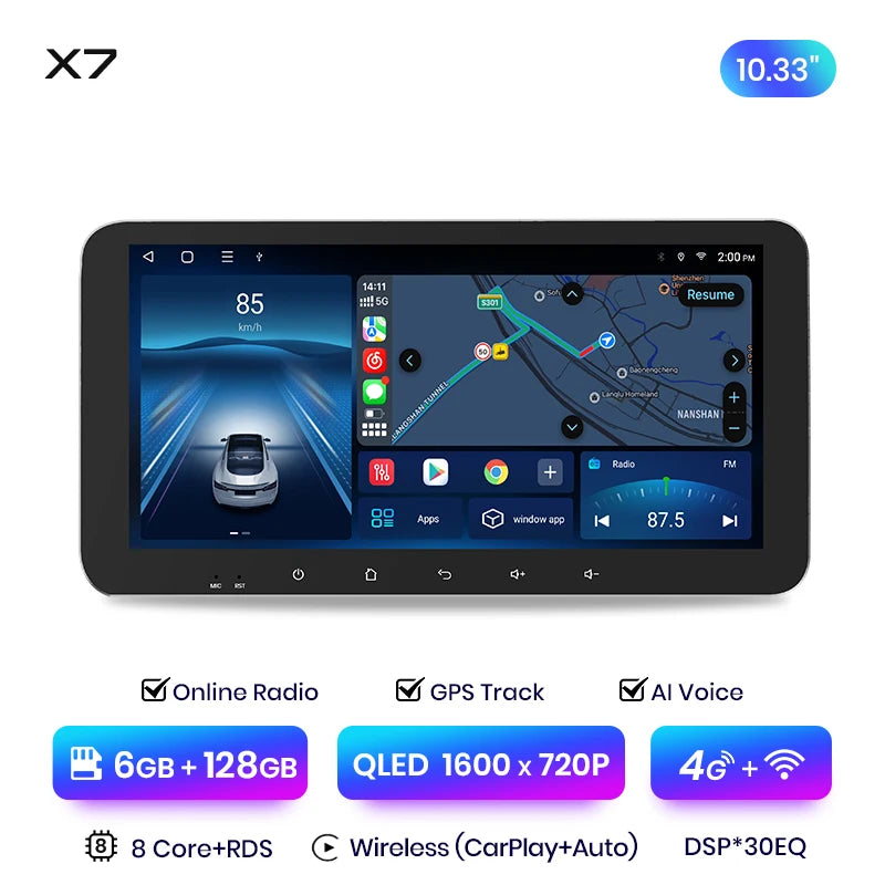 Junsun X7 PRO Wireless CarPlay Android Auto Car Radio for Suzuki SX4 2006-2013 11.5“ 2K AI Voice Multimedia autoradio