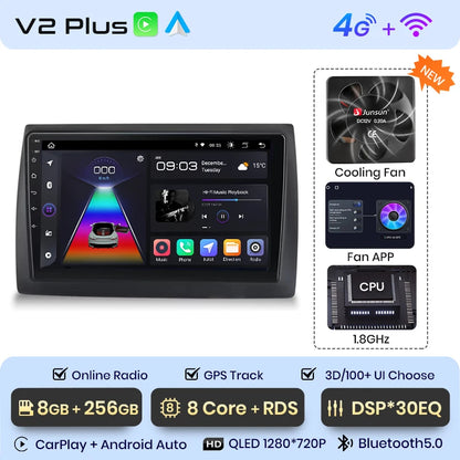 Junsun V1 Plus Car Radio For Fiat Stilo 2001 - 2010 wireless CarPlay Android Auto car intelligent systems No 2 din 2din DVD
