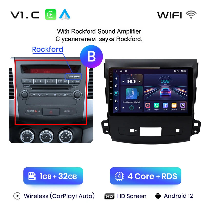 Junsun V1pro 2 din Android Auto Radio For Mitsubishi Outlander xl 2 2005-2011 Citroen C-Crosser Carplay Car Multimedia autoradio - Junsun Official Store