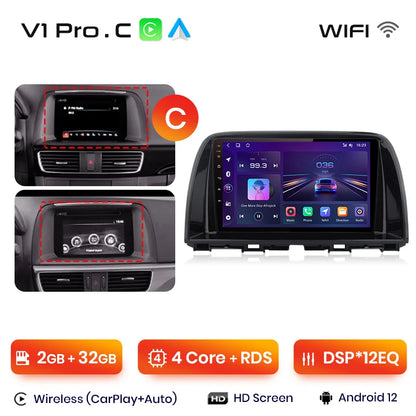 Junsun V1pro AI Voice 2 din Android Auto Radio For Mazda CX-5 2012-2015  Carplay 4G Car Multimedia GPS 2din autoradio