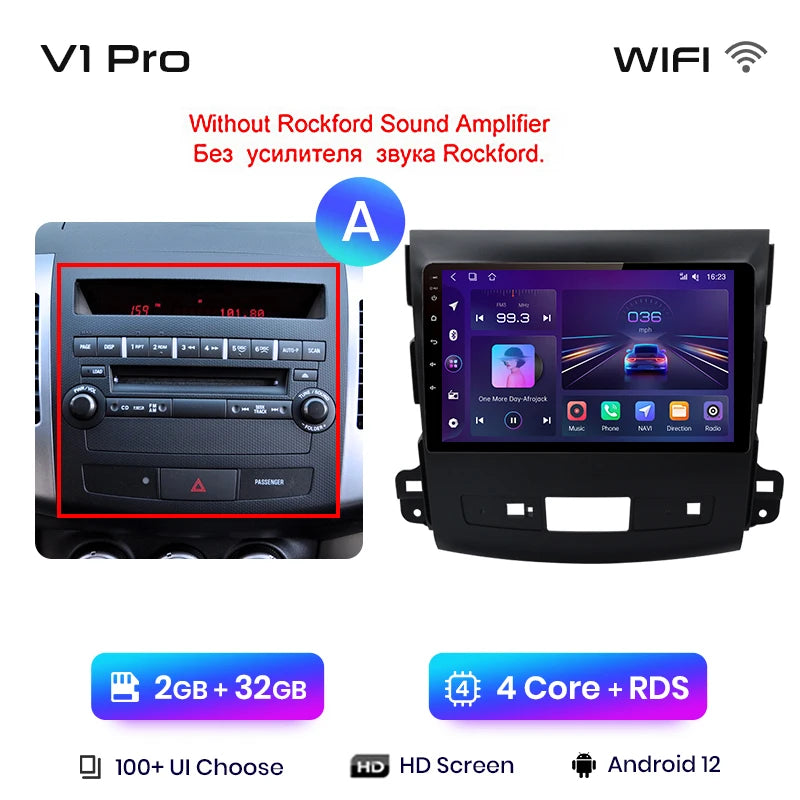 Junsun V1pro 2 din Android Auto Radio For Mitsubishi Outlander xl 2 2005-2011 Citroen C-Crosser Carplay Car Multimedia autoradio