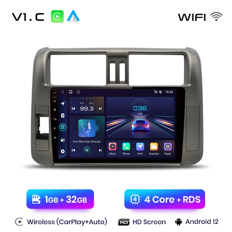 Junsun V1pro AI Voice Car Radio Android Auto Multimedia For Toyota Land Cruiser Prado 150 2009-2013 4G Carplay 2din autoradio