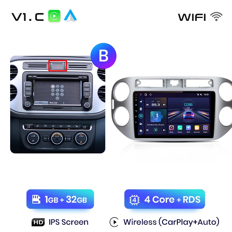 Junsun V1pro AI Voice 2 din Android Auto Radio For VW Volkswagen Tiguan 1 NF 2006-2016 Carplay Car Multimedia GPS 2din autoradio