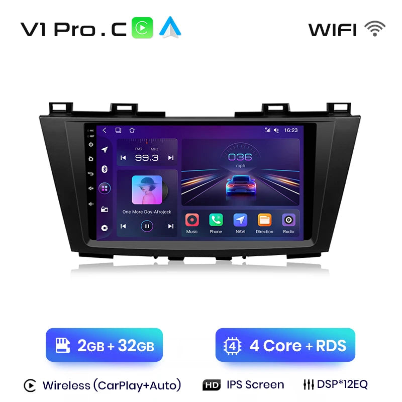 Junsun V1 AI Voice Wireless CarPlay Android Auto Radio For MAZDA 5 2010-2015 4G Car Multimedia GPS 2din autoradio