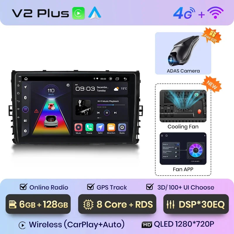 Junsun inalámbrico CarPlay Android Auto Radio para Volkswagen VW MQB POLO VI Jetta MK7 T6 Bora 2018, 2019, 2020, 2021 4G 2 din RDS BT 