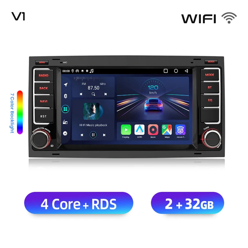 Junsun Wireless CarPlay Car Radio For Volkswagen VW Touareg Multivan T5 Transporte 2004-2009 Android Multimedia
