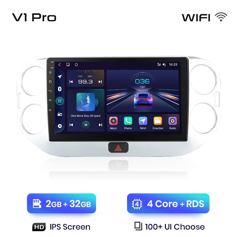 Junsun Wireless CarPlay Android Auto Radio For VOLKSWAGEN TIGUAN 2010 2011 2012-2017 Car Intelligent Systems RDS BT WiFi 2 din
