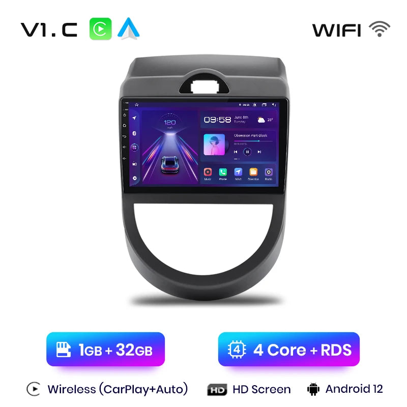 Junsun V1 AI Voice Wireless CarPlay Android Auto Radio For Kia Soul AM 2008-2011 4G Car Multimedia GPS 2din autoradio - Junsun Official Store