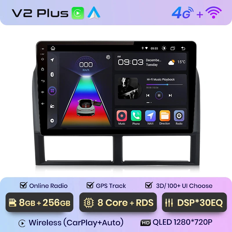 Reproductor multimedia Junsun CarPlay para Jeep Grand Cherokee II WJ 1998-2004 con Android Auto, GPS y radio de 2 DIN. 