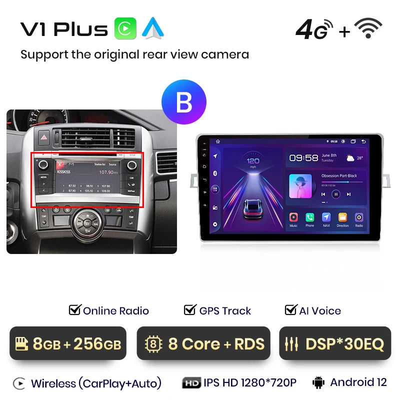 Junsun V1 AI Voice Wireless CarPlay Android Auto Radio for Toyota Verso R20 2009 - 2018 4G Car Multimedia GPS 2din autoradio - Junsun Official Store