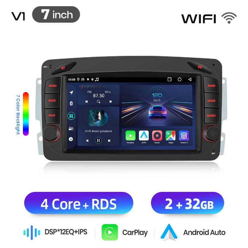 Junsun Wireless CarPlay Car Radio For Mercedes Benz Vito CLK W209 W210 W639 W203 1998-2006 Android Multimedia