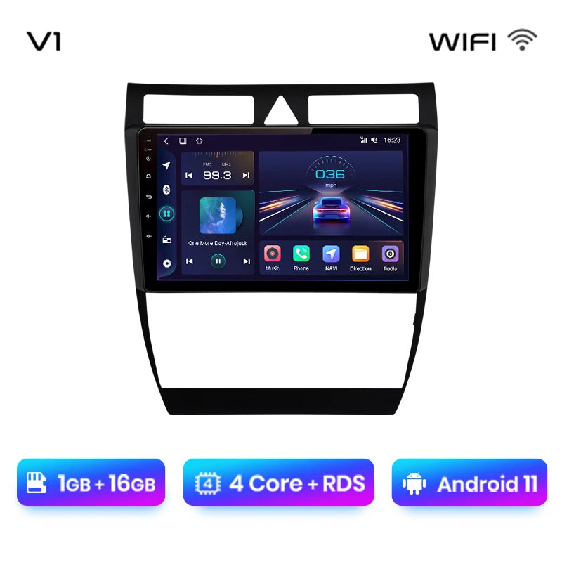 Junsun V1 AI Stimme Drahtlose CarPlay Android Auto Radio Für Audi A6 C5 1997-2004 S6 RS6 4G Auto Multimedia GPS 2din autoradio 