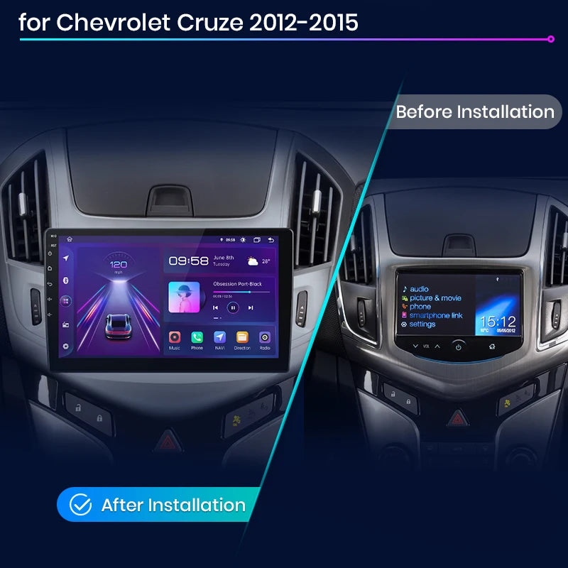 Junsun V1 AI Voice Wireless CarPlay Android Auto Radio For Chevrolet Cruze 2012-2015 4G Car Multimedia GPS 2din autoradio - Junsun Official Store