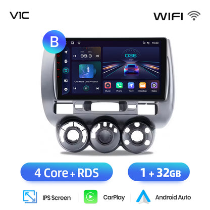 Junsun AI voice 4G LTE wireless CarPlay Android Auto Radio For Honda Fit Jazz City 2002 2003 2004-2007 Car Intelligent Systems Multimedia player Stereo RDS BT 2 din autoradio GPS Navi screen