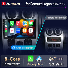 Junsun Android Auto Car Radio For Renault Logan 1 Sandero 2009 2010 2011-2013 Multimedia Wireless CarPlay SWC GPS Navi RDS DSP