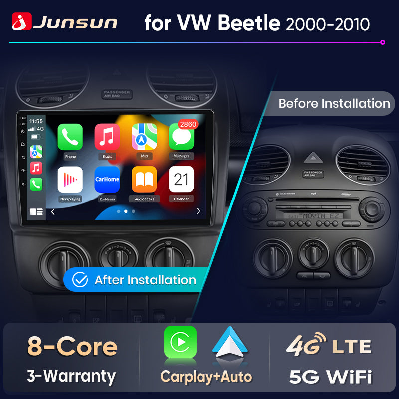 Junsun Wireless CarPlay Car Radio For VW Volkswagen bean 2000-2010 Android Multimedia - Junsun Official Store