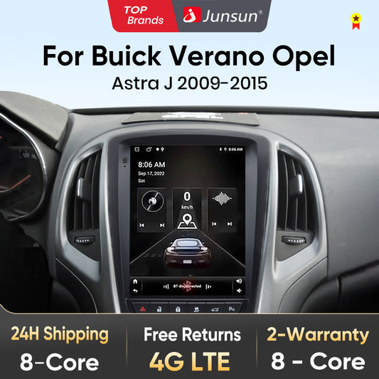 Radio multimedia Junsun Tesla Style Android Auto con Carplay inalámbrico para Opel Astra J, Vauxhall, Buick Verano 2009-2013, sin 2 DIN