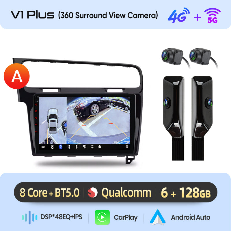 Junsun AI voice 4G LTE wireless CarPlay Android Auto Radio For VW Golf 7 2013-2017 Car Intelligent Systems Multimedia player Stereo RDS BT 2 din autoradio GPS Navi screen