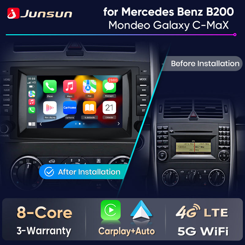 Junsun Wireless CarPlay Car Radio For Mercedes Benz B200 Class Sprinter W906 Viano Vito W639 Android Multimedia