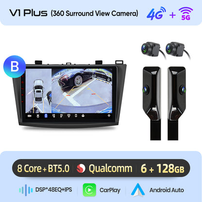 Junsun AI voice 4G LTE wireless CarPlay Android Auto Radio For Mazda 3 bk 2004 2005-2009 Car Intelligent Systems Multimedia player Stereo RDS BT 2 din autoradio GPS Navi screen