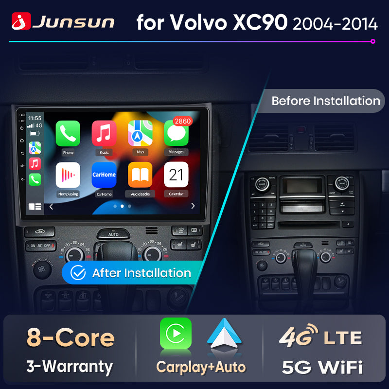 Junsun Wireless CarPlay Car Radio For Volvo XC90 2004 2005 2006-2014 Android Multimedia - Junsun Official Store