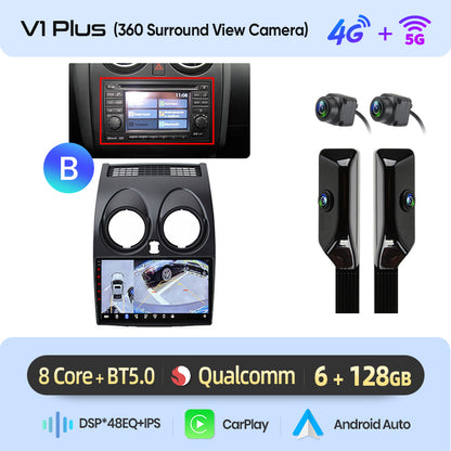 Junsun AI voice 4G LTE wireless CarPlay Android Auto Radio For Nissan Qashqai J10 2006 2007 2008-2013 Car Intelligent Systems Multimedia player Stereo RDS BT 2 din autoradio GPS Navi screen
