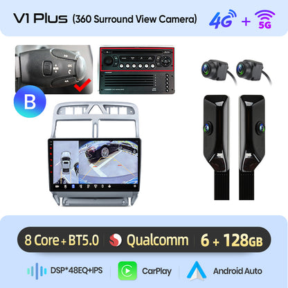 Junsun AI voice 4G LTE wireless CarPlay Android Auto Radio For Peugeot 307 307CC 307SW 2002 - 2013 Car Intelligent Systems Multimedia player Stereo RDS BT 2 din autoradio GPS Navi screen