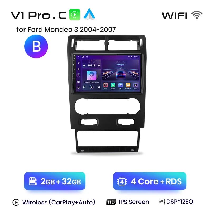 Junsun AI voice 4G LTE wireless CarPlay Android Auto Radio For Ford Mondeo 3 2000 -2007 Car Intelligent Systems Multimedia player Stereo RDS BT 2 din autoradio GPS Navi screen